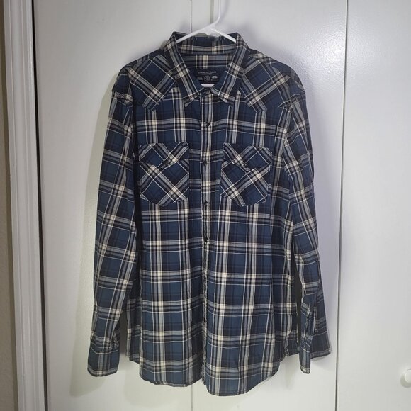 American Eagle Outfitters Other - AMERICAN EAGLE OUTFITTERS Mens XXL Vintage Fit Snap Button Plaid Shirt y2k
